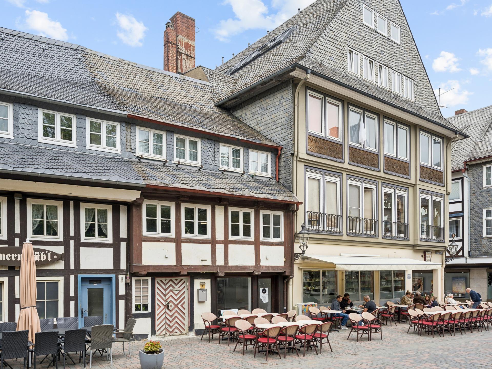 Vakwerkhuis in het midden van de oude stad