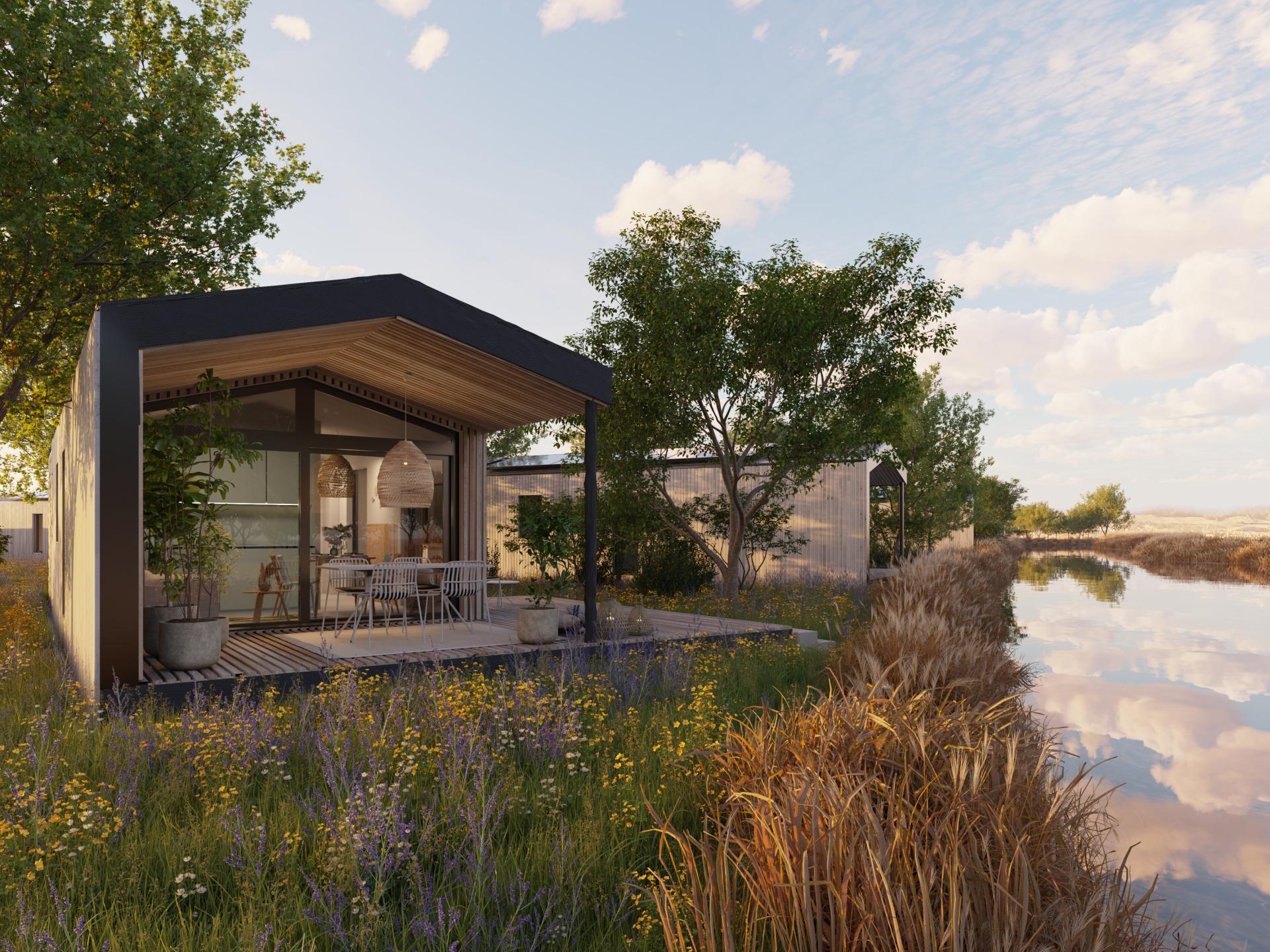 Ruim guesthouse met terras en zicht op het meer