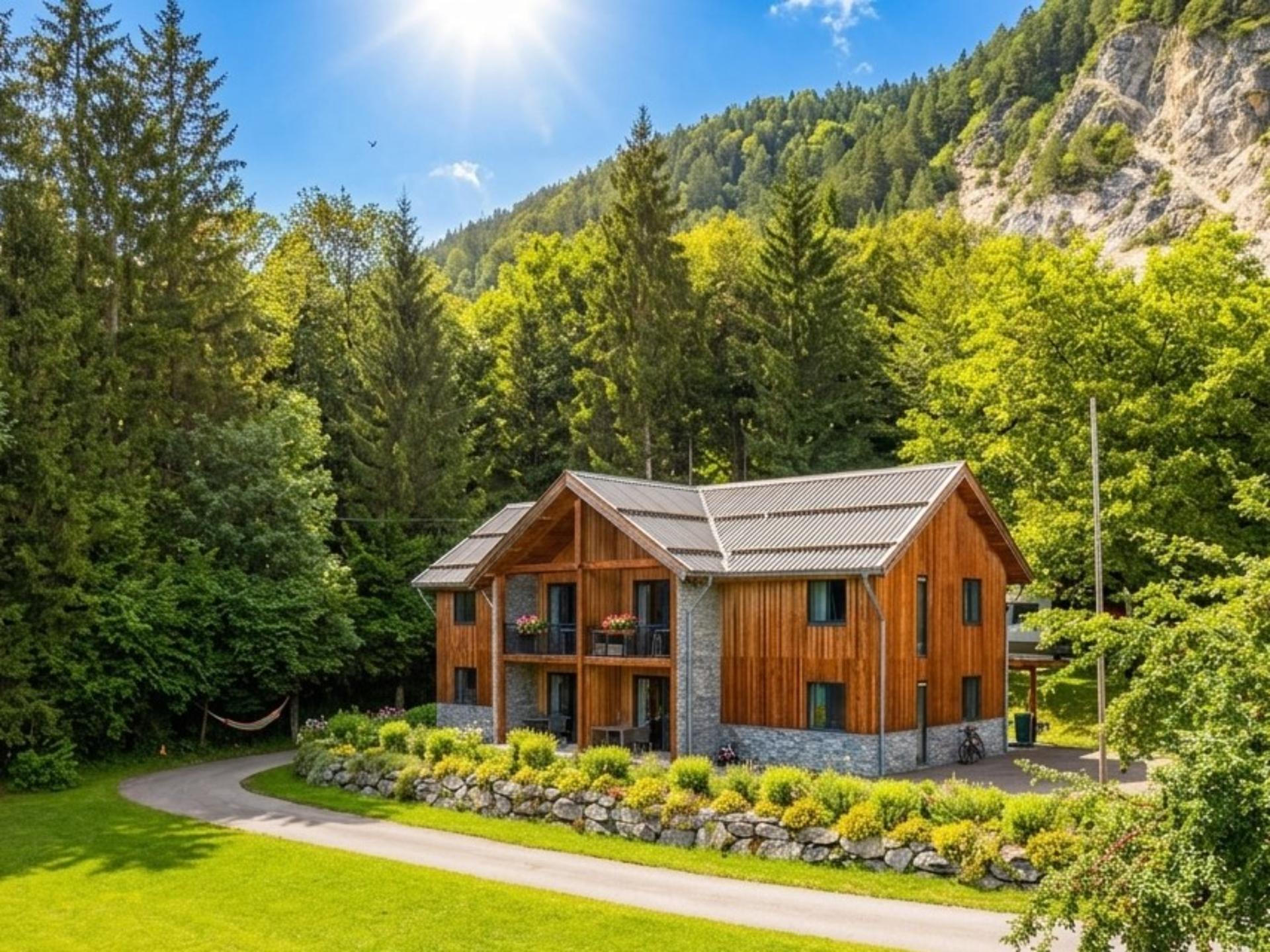 Ruim appartement aan een meer in de Alpen