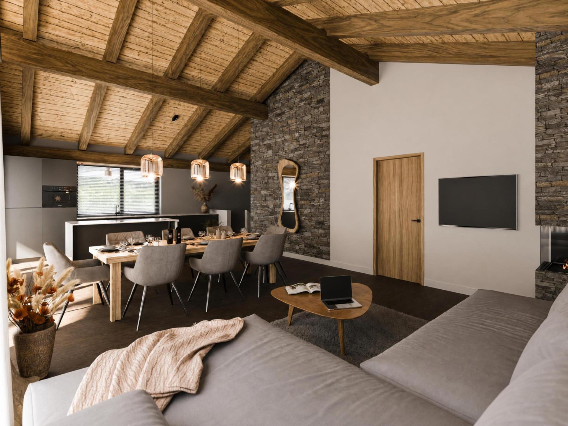 Luxe ski in-ski out chalet met sauna en balkon