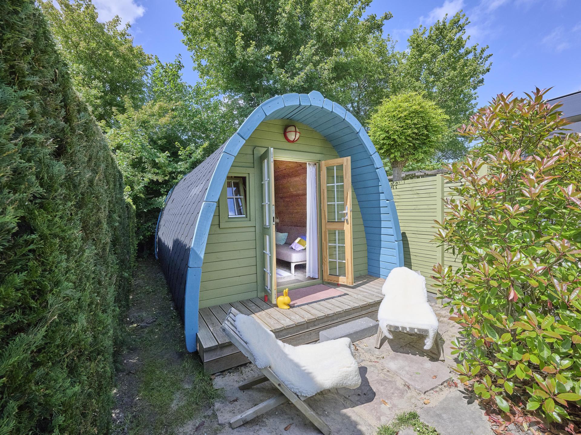 Sfeervol houten Tiny House nabij het strand
